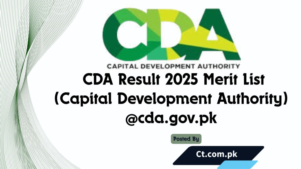  CDA Result 2025 Merit List (Capital Development Authority) @cda.gov.pk