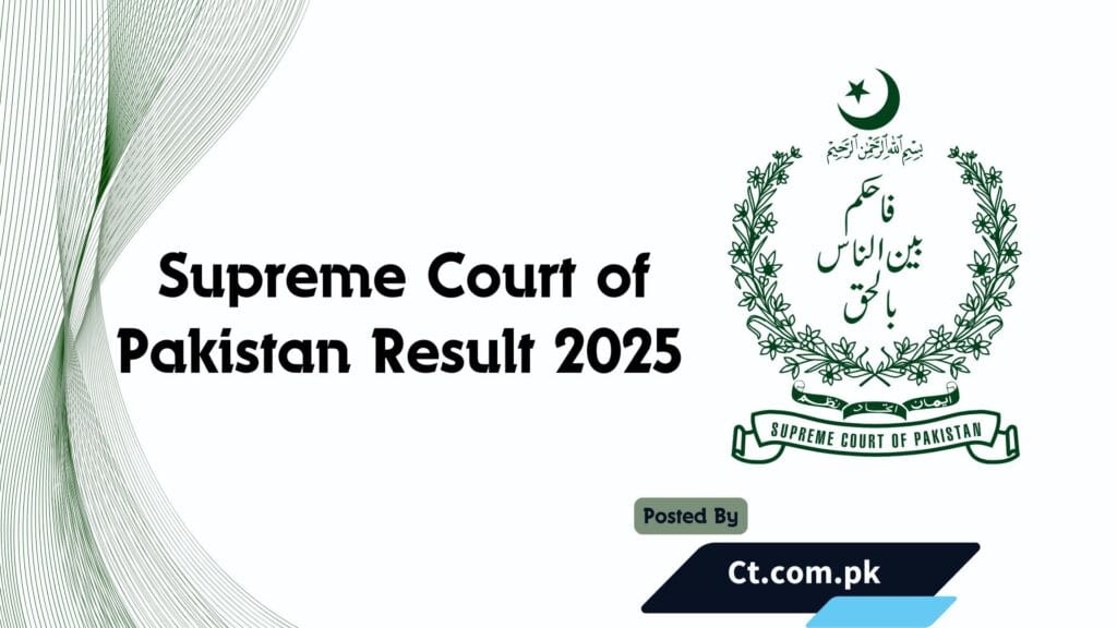 Supreme Court of Pakistan Result 2025 OTS Merit List Check Online