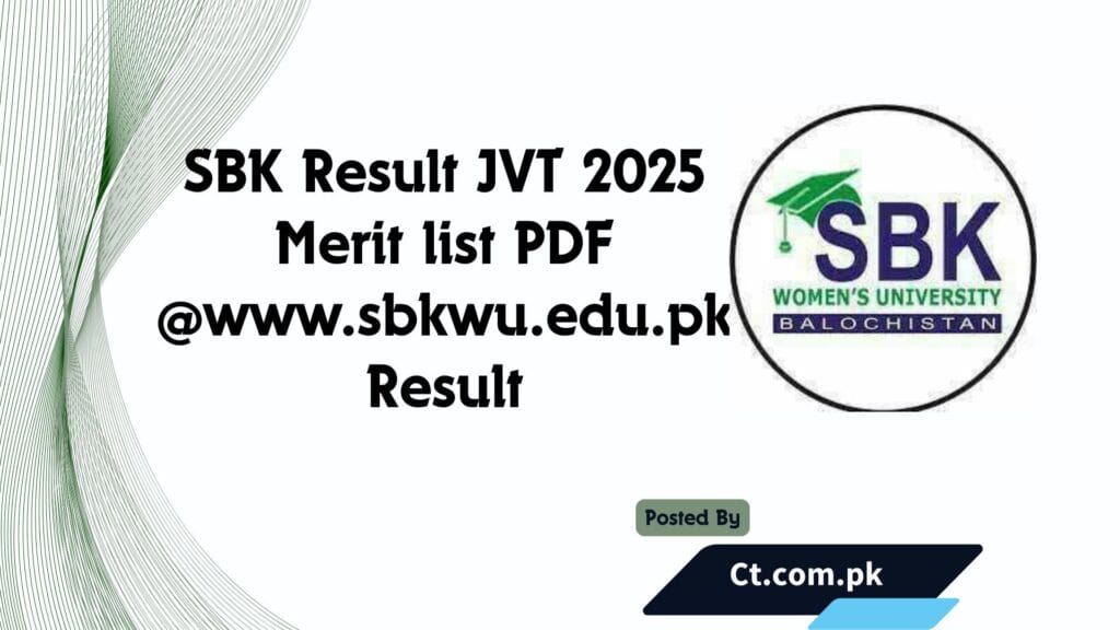 Check SBK Result 2025 Merit list @www.sbkwu.edu.pk