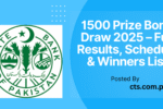 1500 Prize Bond Draw 2025 – Full Results, Schedule & Winners List