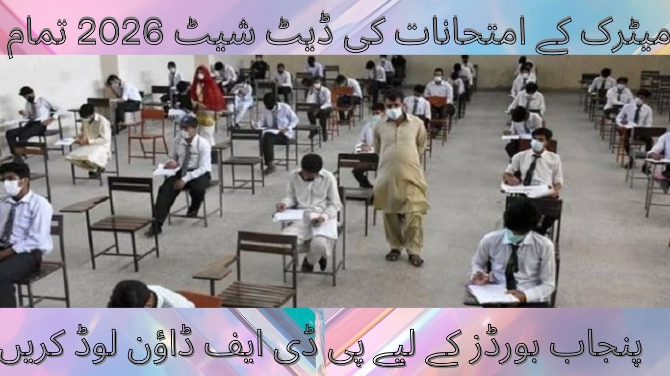 Matric Exams Date Sheet 2026 For All Punjab Boards Download Pdf